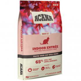 Acana Indoor Entrée - храна за пораснали котки от всички породи, с пуешко месо, херинга и заек 4.5 кг.